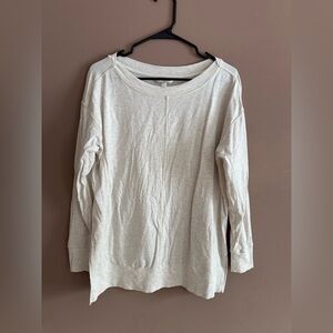 Garnet Hill Light Cream Relaxed Long Sleeve Top